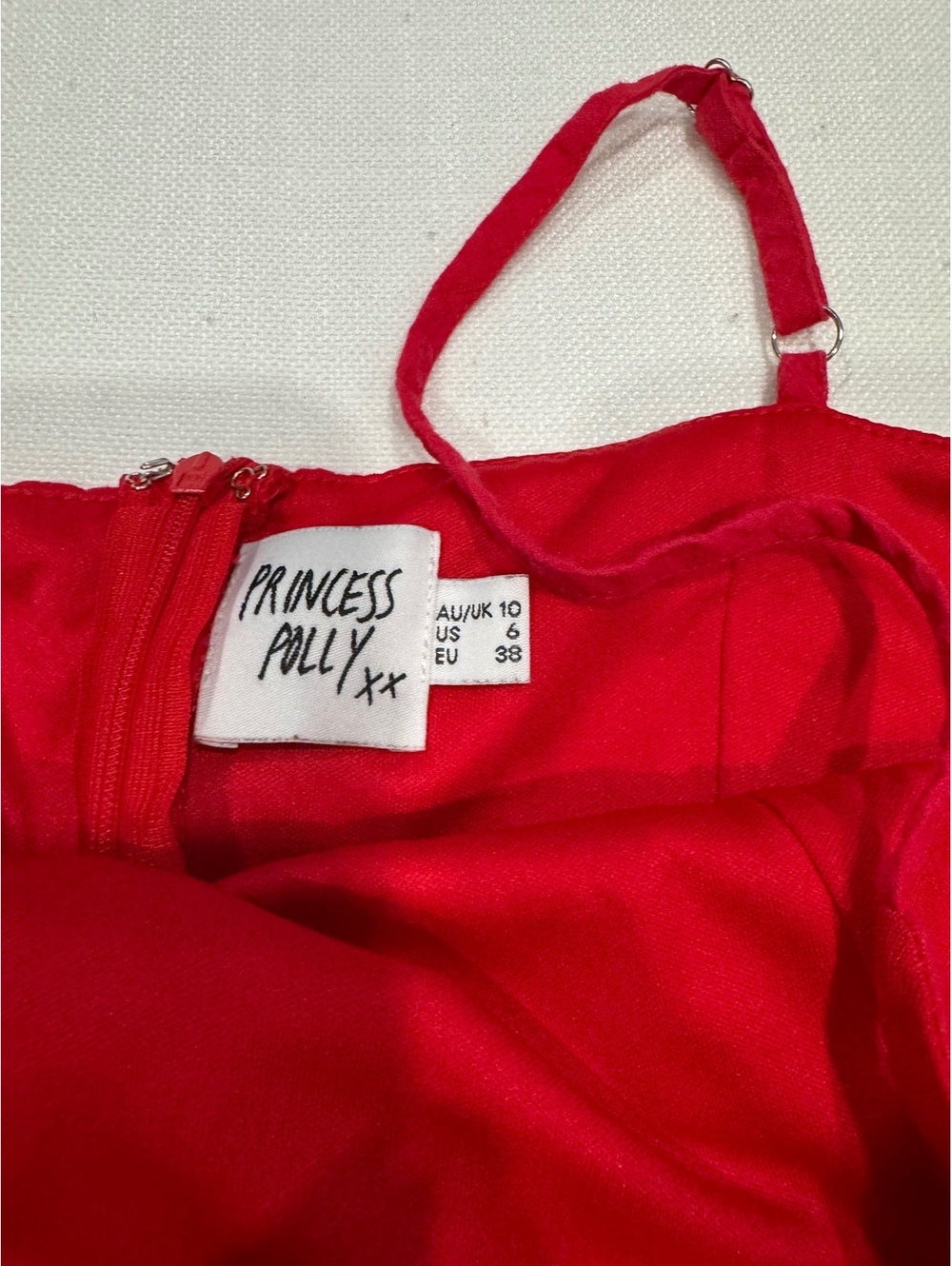 Princess Polly Red Mini Dress Wrap Front Side Tie Cami Sundress Size 6 US - Picture 7 of 9